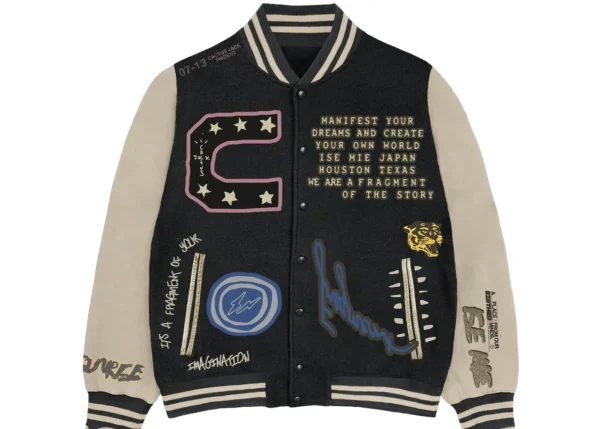 Travis Scott Cactus Jack For Fragment Manifest Letterman Jacket